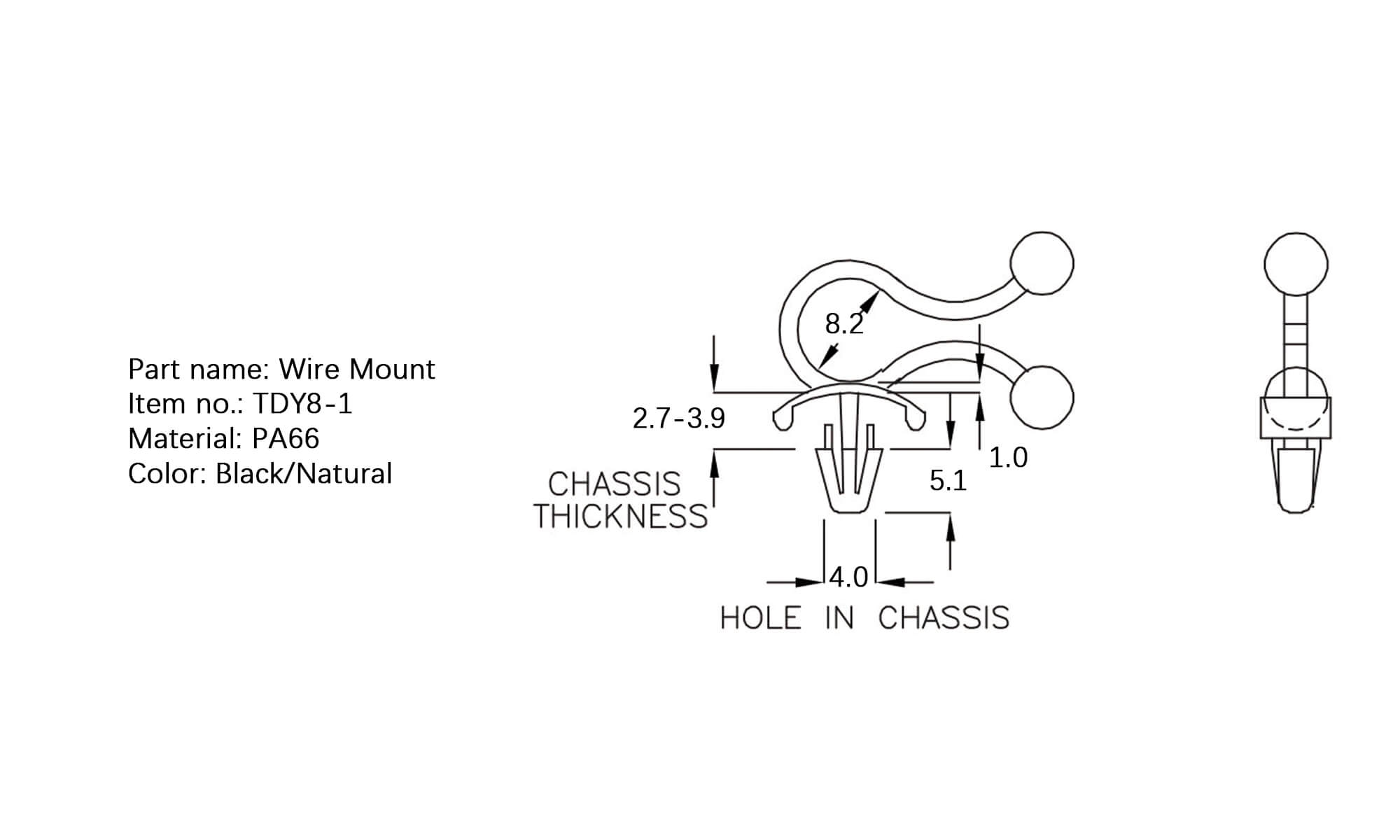 Plastic Wire Mount TDY8-1